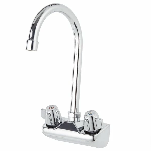 Regency Plumbing & Hardware Regency Wall Mount Handsink Faucet With 6" Swivel Gooseneck Spout And 4" Centers - Image 2