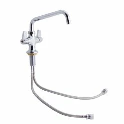 T&S Brass And Bronze Works Equip By T&S 5F-2SLX08 Deck Mount Single Hole Faucet With 8 1/8" Swing Nozzle And Lever Handles