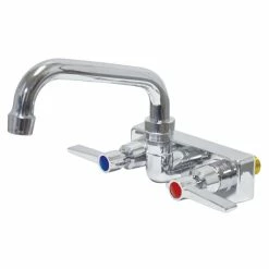 Advance Tabco K-125 6" Wall Mounted Swing Spout Swivel Faucet With 4" Centers And Lever Handles