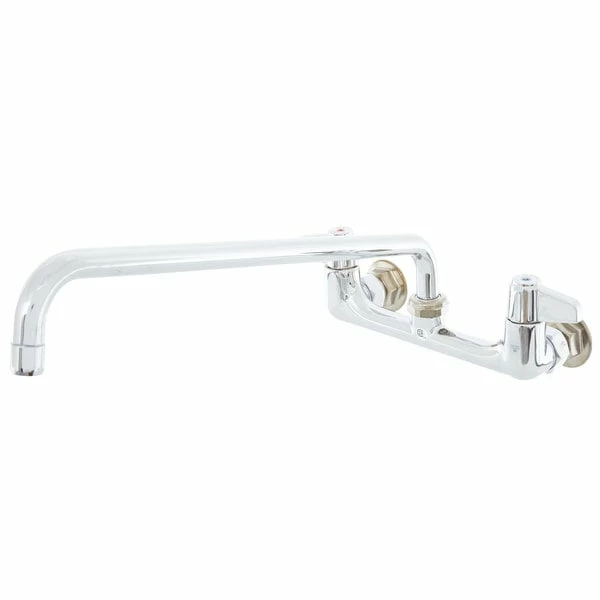 T&S Brass And Bronze Works Equip By T&S 5F-8WLX16 Wall Mounted Faucet With 16 1/8" Swing Spout, 5.2 GPM Laminar Flow Device, 8" Adjustable Centers, And Lever Handles