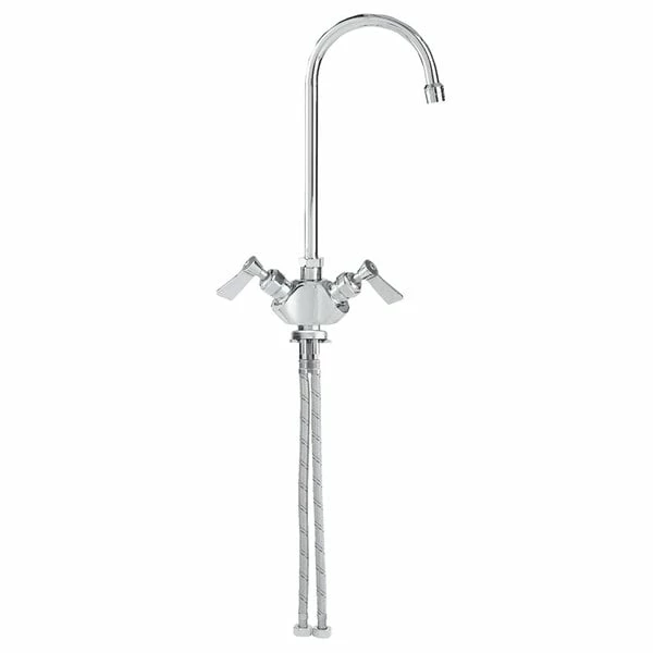 Fisher 1872 Deck Mounted Faucet With Flex Inlets, 3 1/2" Swivel Gooseneck Nozzle, 2.2 GPM Aerator, And Lever Handles