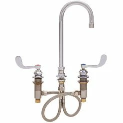Fisher 98736 Deck Mounted Faucet With Widelength Deck, 3 1/2" Swivel Gooseneck Nozzle, 2.2 GPM Aerator, And Wrist Handles