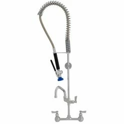 Fisher 83941 Backsplash Mounted Pre-Rinse Faucet With 8" Centers, 12" Add-On Faucet, Tee Outlet, And Wall Bracket