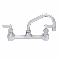 Fisher 3251 Wall Mounted Faucet With 8" Centers, 8" Swing Nozzle, 2.2 GPM Aerator, And Lever Handles