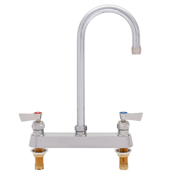 Fisher 1821 Deck Mounted Faucet With 8" Centers, 3 1/2" Swivel Gooseneck Nozzle, 2.2 GPM Aerator, And Lever Handles