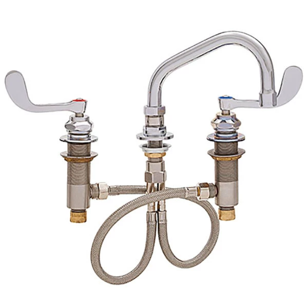 Fisher 45667 Deck Mounted Faucet With Widespread Deck, 10" Swing Nozzle, 2.2 GPM Aerator, And Wrist Handles