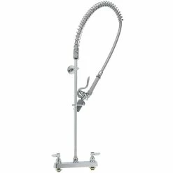 T&S Brass And Bronze Works T&S B-5120-BJ EasyInstall Deck Mounted Pre-Rinse Faucet With Adjustable 8" Centers, 44" Hose, 1.07 GPM Spray Valve, And Eterna Cartridges