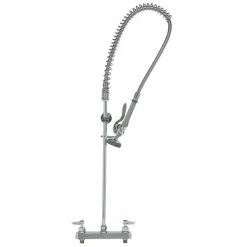 T&S Brass And Bronze Works T&S B-5120-CR-B EasyInstall Deck Mounted Pre-Rinse Faucet With Adjustable 8" Centers, 44" Hose, 1.15 GPM Spray Valve, And Cerama Cartridges