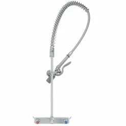 T&S Brass And Bronze Works T&S B-5125-BJ EasyInstall Wall Mounted Pre-Rinse Faucet With 8" Centers, 44" Hose, 1.07 GPM Spray Valve, And Eterna Cartridges