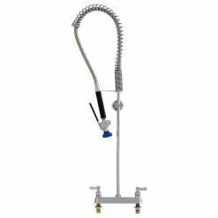 Fisher 68217 Deck Mounted Stainless Steel Pre-Rinse Faucet With 8" Centers, 36" Hose, And Wall Bracket