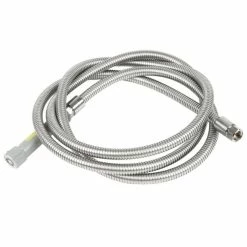 T&S Brass And Bronze Works T&S B-0120-H 120" Stainless Steel Flex Hose With Gray Handle And Polyurethane Liner