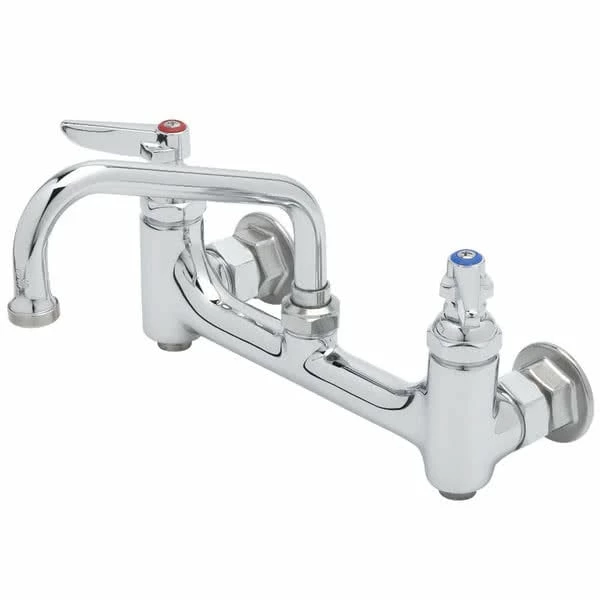 T&S Brass And Bronze Works Equip By T&S 5F-8WLB06 Wall Mounted Faucet With 8" Adjustable Centers, 6 1/8" Swing Spout, Laminar Flow Device, Cerama Cartridges, And Lever Handles