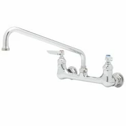 T&S Brass And Bronze Works Equip By T&S 5F-8WLB10 Wall Mounted Faucet With 8" Adjustable Centers, 10 1/8" Swing Spout, Laminar Flow Device, Cerama Cartridges, And Lever Handles