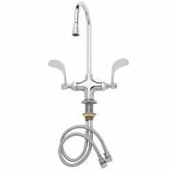 T&S Brass And Bronze Works T&S B-0300-VR4-WS Deck Mounted Pantry Faucet With 5 3/4" Gooseneck Nozzle, 1.5 GPM Aerator, Eterna Cartridges, And 4" Wrist Handles