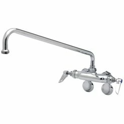T&S Brass And Bronze Works T&S B-0235-61X-CREK Wall Mounted Faucet With 8" Adjustable Centers, 10" Swing Spout, Stream Regulator Outlet, Cerama Cartridges, Elbows, And Lever Handles