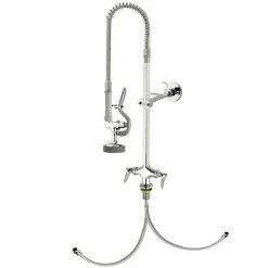 T&S Brass And Bronze Works T&S B-0113-CR-BX36H EasyInstall Deck Mounted Pre-Rinse Faucet With Single Base, 1.15 GPM Spray Valve, Cerama Cartridges, And Lever Handles