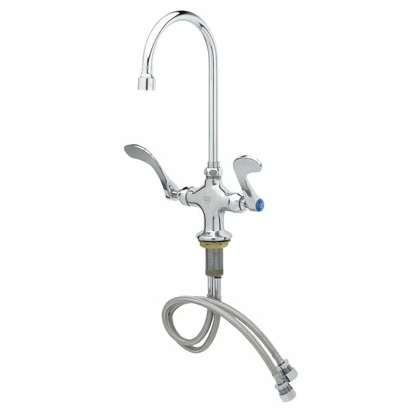 T&S Brass And Bronze Works T&S B-0300-VR4-WS Deck Mounted Pantry Faucet With 5 3/4" Gooseneck Nozzle, 1.5 GPM Aerator, Eterna Cartridges, And 4" Wrist Handles - Image 3