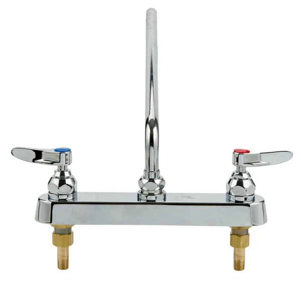 T&S Brass And Bronze Works T&S B-1134 Deck Mount Workboard Faucet With 8" Centers, 14" Swing Nozzle, Escutcheon, And Tailpieces - Image 2