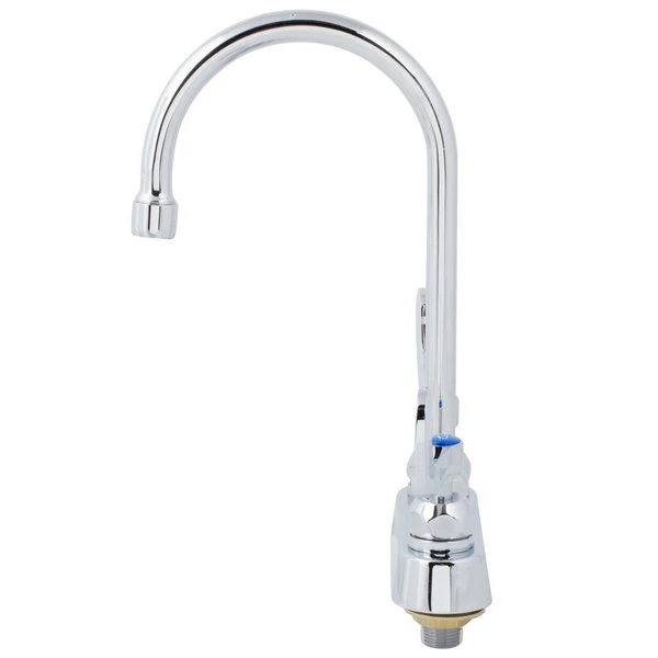 T&S Brass And Bronze Works T&S B-1141-04-CR Deck Mounted Workboard Faucet With 4" Centers, 5 3/4" Gooseneck Spout, 2.2 GPM Aerator, Cerama Cartridges, And Wrist Handles - Image 4