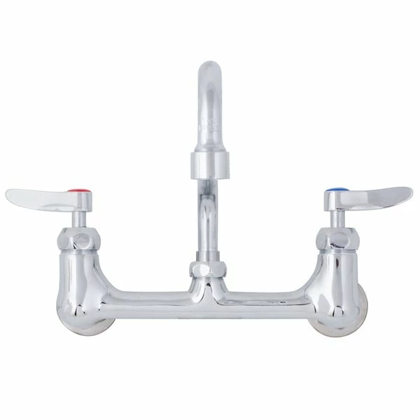 T&S Brass And Bronze Works T&S B-2342-VF22-CR Wall Mounted Faucet With 8" Adjustable Centers, 10" Swing Spout, 2.2 GPM Aerator, Cerama Cartridges, And Lever Handles - Image 2