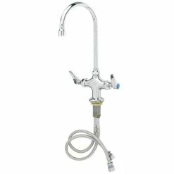 T&S Brass And Bronze Works T&S B-0301-01QT-WS Deck Mounted Pantry Faucet With 5 3/4" Swivel Gooseneck Nozzle, 1.5 GPM Aerator, Eterna Cartridges, And Lever Handles