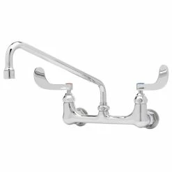 T&S Brass And Bronze Works T&S B-0232-WH4 Wall Mounted Pantry Faucet With 8" Centers, 6" Swing Spout, Stream Regulator Outlet, Eterna Cartridges, And Wrist Handles
