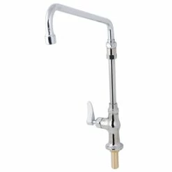 T&S Brass And Bronze Works T&S B-0206-02-CR Deck Mounted Single Hole Faucet With 12" Swing Spout, 7 5/8" Swivel Extension, Stream Regulator Outlet, Cerama Cartridge, And Lever Handle