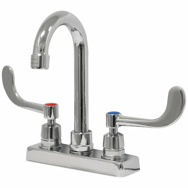 Advance Tabco K-56 Deck Mount 3 1/2" Gooseneck Faucet With Wrist Handles And 4" Centers