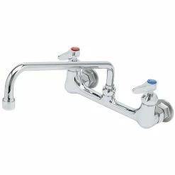 T&S Brass And Bronze Works T&S B-0231-CR Wall Mounted Pantry Faucet With 8" Adjustable Centers, 12" Swing Nozzle, And Cerama Cartridges