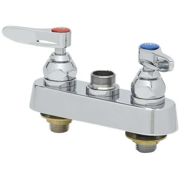 T&S Brass And Bronze Works T&S B-1110-XS-LN Deck Mount Workboard Faucet Base With 4" Centers, Escutcheon, And Tailpieces