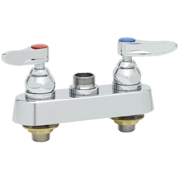 T&S Brass And Bronze Works T&S B-1110-XS-LN Deck Mount Workboard Faucet Base With 4" Centers, Escutcheon, And Tailpieces - Image 2