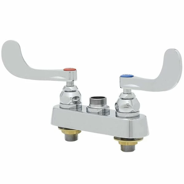 T&S Brass And Bronze Works T&S B-1110-LN-WH4 Deck Mount Workboard Faucet Base With 4" Centers, 4" Wrist Action Handles, And Tailpieces