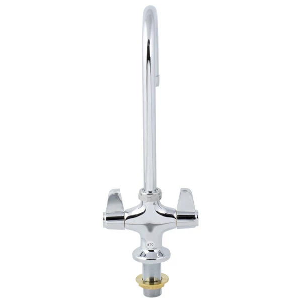T&S Brass And Bronze Works Equip By T&S 5F-2SLF05 Deck Mounted Faucet With 5 9/16" Gooseneck Spout, Flex Inlets, Laminar Flow Device, And Lever Handles - Image 6