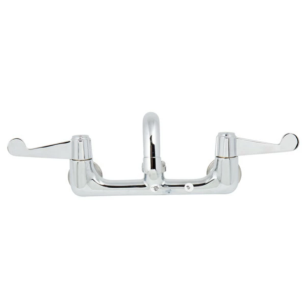 T&S Brass And Bronze Works Equip By T&S 5F-8WWB10 Wall Mounted Faucet With Adjustable 8" Centers, 10 1/8" Swing Spout, Laminar Flow Device, Cerama Cartridges, And Wrist Handles