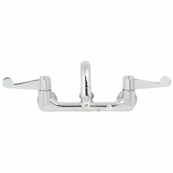 T&S Brass And Bronze Works Equip By T&S 5F-8WWB12 Wall Mounted Faucet With Adjustable 8" Centers, 12" Swing Spout, Laminar Flow Device, Cerama Cartridges, And Wrist Handles