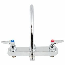 T&S Brass And Bronze Works T&S B-1194-QT-A22 Deck Mounted Workboard Faucet With 8" Centers, 8 13/16" Gooseneck Spout, 2.2 GPM Aerator, Eterna Cartridges, And Lever Handles
