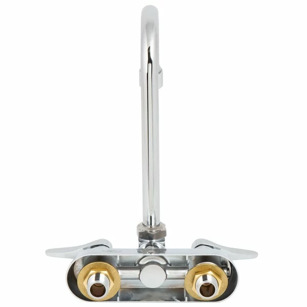 T&S Brass And Bronze Works T&S B-1146-2-V12-CR Wall Mounted Workboard Faucet With 4" Centers, 4 3/8" Gooseneck Spout, 1.2 GPM Aerator, Cerama Cartridges, And Lever Handles - Image 5