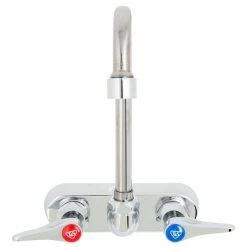 T&S Brass And Bronze Works T&S B-1115-132XF1CR Wall Mounted Workboard Faucet With 4" Centers, 2 7/8" Gooseneck Spout, 1 GPM Aerator, Cerama Cartridges, And Lever Handles