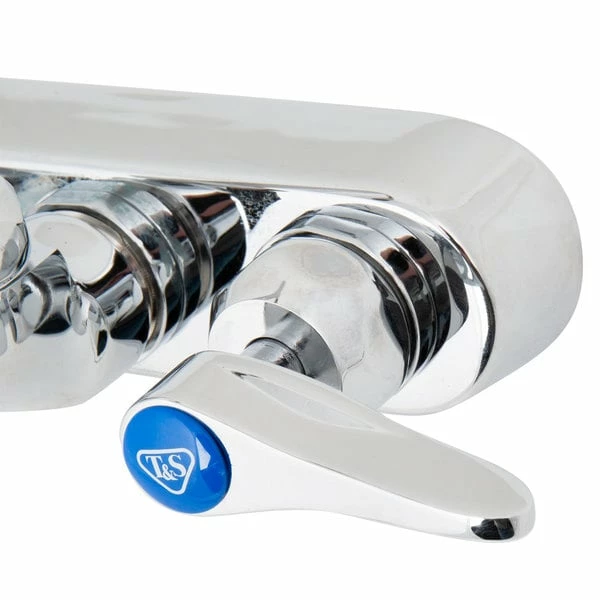 T&S Brass And Bronze Works T&S B-1115-132XN5CR Wall Mounted Workboard Faucet With 2 7/8" Gooseneck Spout, 4" Centers, .5 GPM Non-Aerated Spray Device, Cerama Cartridges, And Lever Handles - Image 5