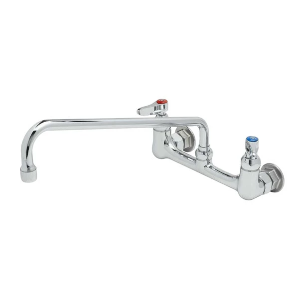 T&S Brass And Bronze Works T&S B-2299 Wall Mounted Faucet With 14" Swing Spout, 23.09 GPM Stream Regulator, 8" Adjustable Centers, And Lever Handles
