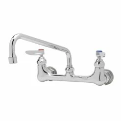 T&S Brass And Bronze Works T&S B-2342 Wall Mounted Faucet With 10" Swing Spout, 23.09 GPM Stream Regulator, 8" Adjustable Centers, And Lever Handles