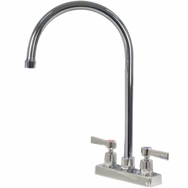 Advance Tabco K-55 Deck Mounted Faucet With 8 1/2" Gooseneck Nozzle, 4" Centers, 2 GPM Aerator, And Lever Handles