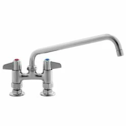 T&S Brass And Bronze Works Equip By T&S 5F-4DLS12A Deck Mounted Faucet With 4" Centers, 12 1/8" Swing Spout, 2.2 GPM Aerator, And Lever Handles