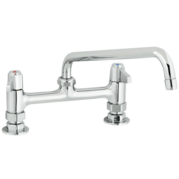 T&S Brass And Bronze Works Equip By T&S 5F-8DLS10A Deck Mounted Faucet With 8" Centers, 10 1/8" Swing Spout, 2.2 GPM Aerator, And Lever Handles