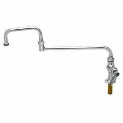 T&S Brass And Bronze Works T&S B-0255 Deck Mounted Single Hole Faucet With 18" Double Jointed Swing Nozzle, 5.59 GPM Stream Regulator Outlet, Eterna Cartridge, And Lever Handle