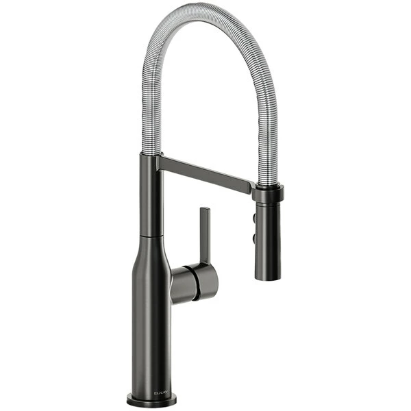 Elkay LKAV1061BKCR Avado Deck Mount Black And Chrome Kitchen Faucet With Semi-Professional Spout And Lever Handle