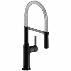 Elkay LKAV1061MBCR Avado Deck Mount Matte Black And Chrome Kitchen Faucet With Semi-Professional Spout And Lever Handle