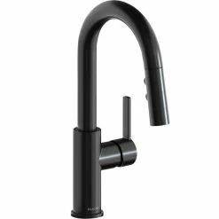Elkay LKAV3032BK Avado Deck Mount Black Bar Faucet With Pull-Down Spray Head And Lever Handle