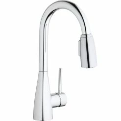 Elkay LKAV4032CR Avado Deck Mount Chrome Bar Faucet With Pull-Down Spray Head And Forward Lever Handle