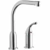 Elkay LK3000CR Everyday Deck Mount Chrome Kitchen Faucet With Remote Lever Handle, Restricted Spout, And Valve Connection